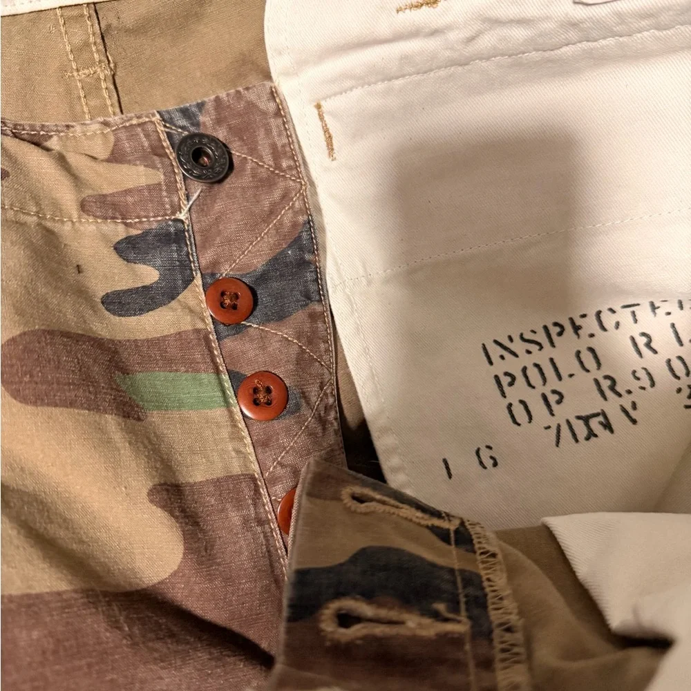 Polo Ralph Lauren Camouflage Men Cargo with PATCHWORK - Picture 3 of 7